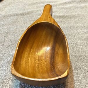 Vtg Dolphin Monkey-Pod Made in Philippines Wooden Scoop Dish